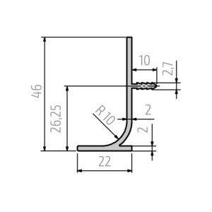 Профиль для фасадов без ручек вертикальный ШУКО-М 3281 (L) с анодировкой серебро