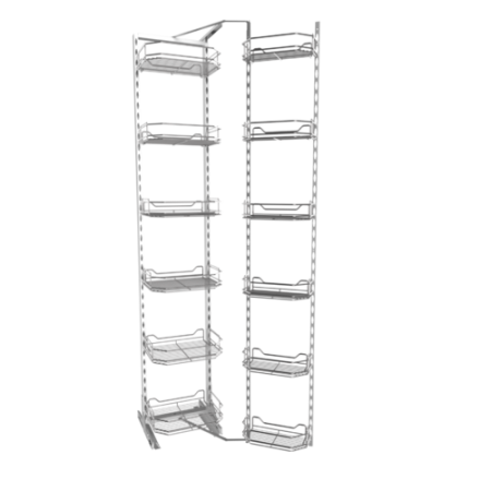 Кладовая корзина с боковым хранением 6 полок 600мм