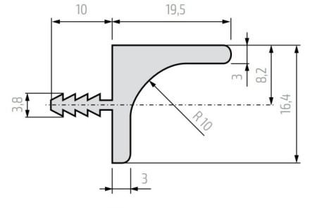 Профиль для навесных шкафов ШУКО-М 2532 (V) белый (окрашенный)
