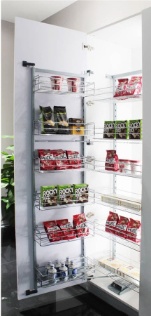 Кладовая корзина с боковым хранением 6 полок 600мм